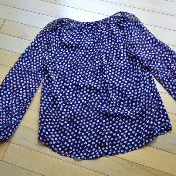 Diane Von Furstenberg Saylor Silk Georgette Blouse Size 2 - Picture 10 of 11